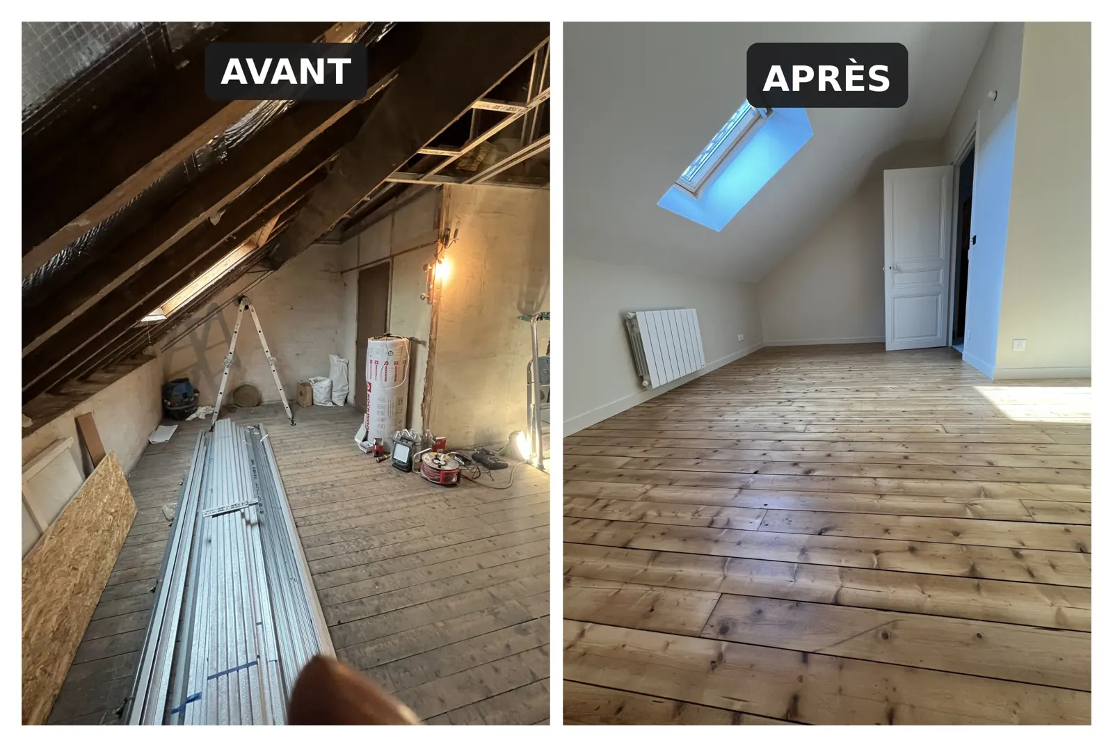 Aménagement de grenier avant après — TerraRenova