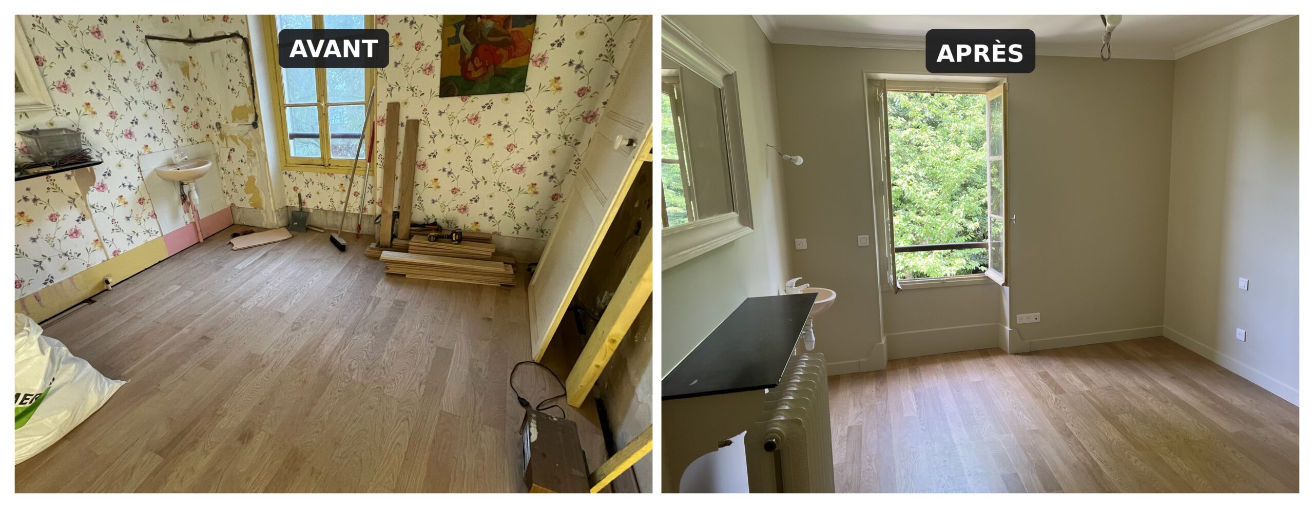 Rénovation de chambre avant après — TerraRenova