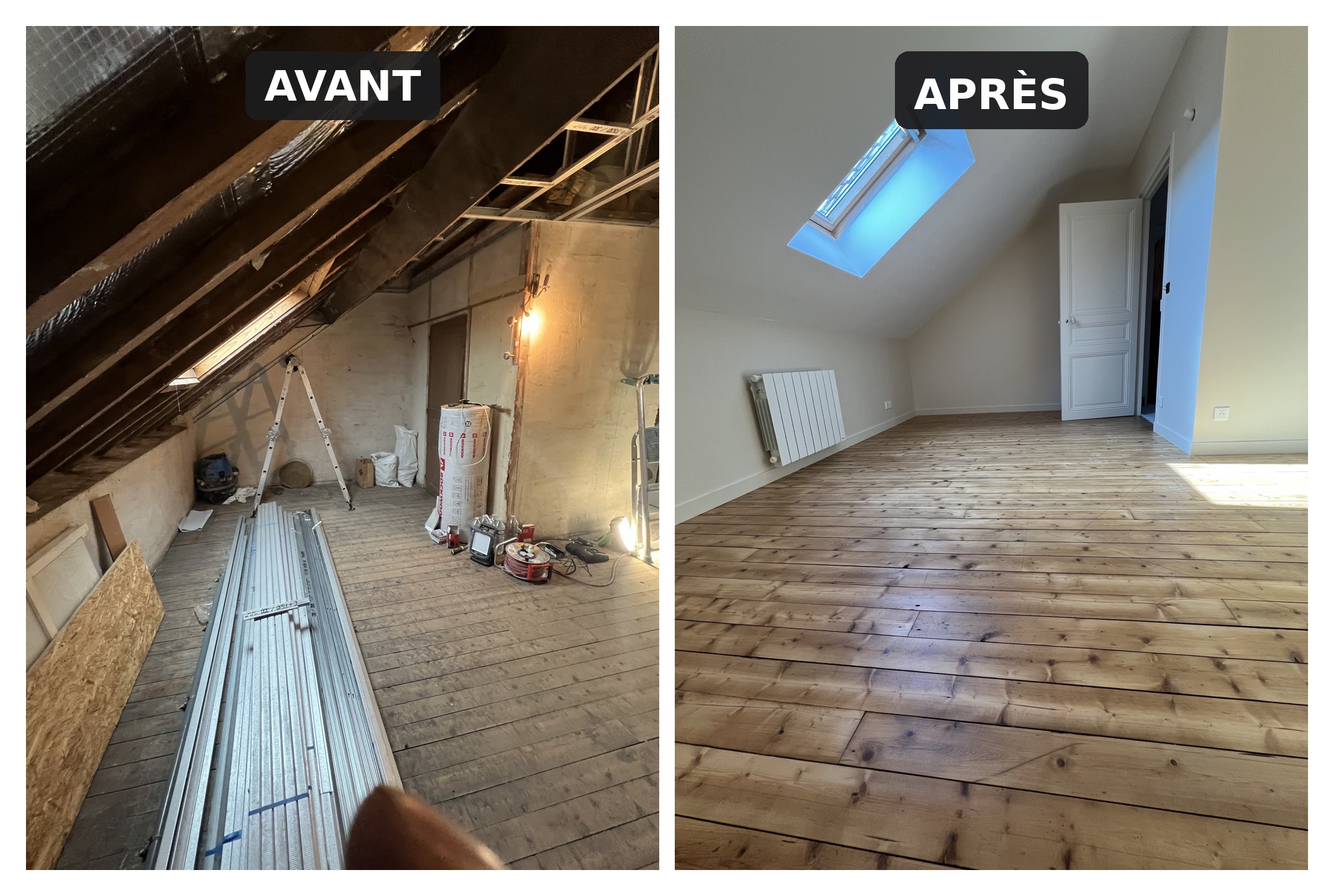 Aménagement de grenier avant après — TerraRenova