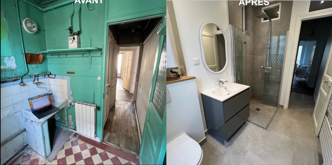 Rénovation salle de bain Paris (75) avant après — TerraRenova