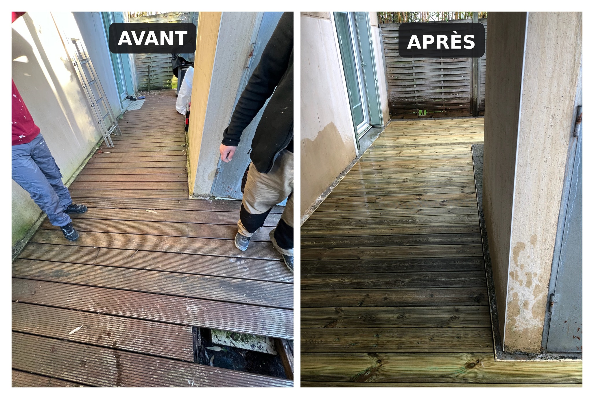 Rénovation terrasse bois Yvelines (78) avant après