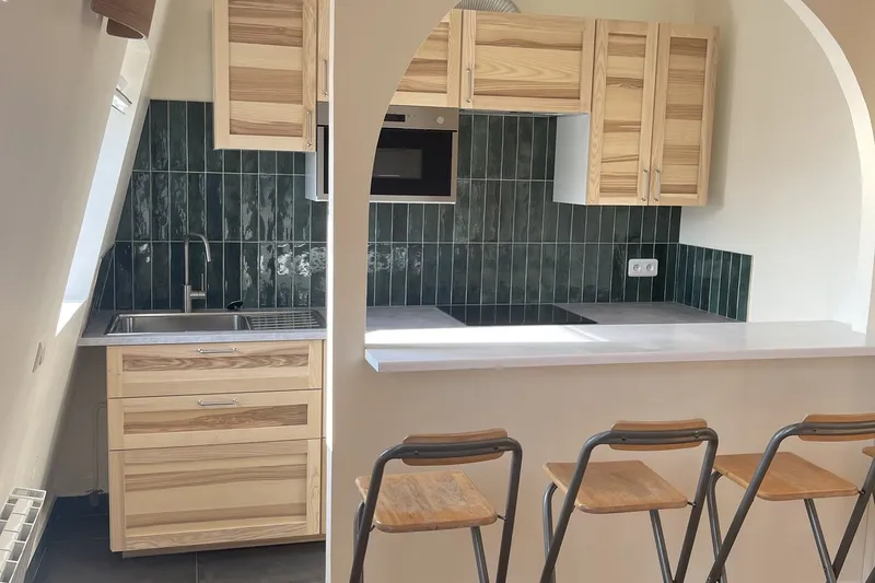 Rénovation appartement Paris 37 m² — cuisine ouverte et gain DPE par TerraRenova