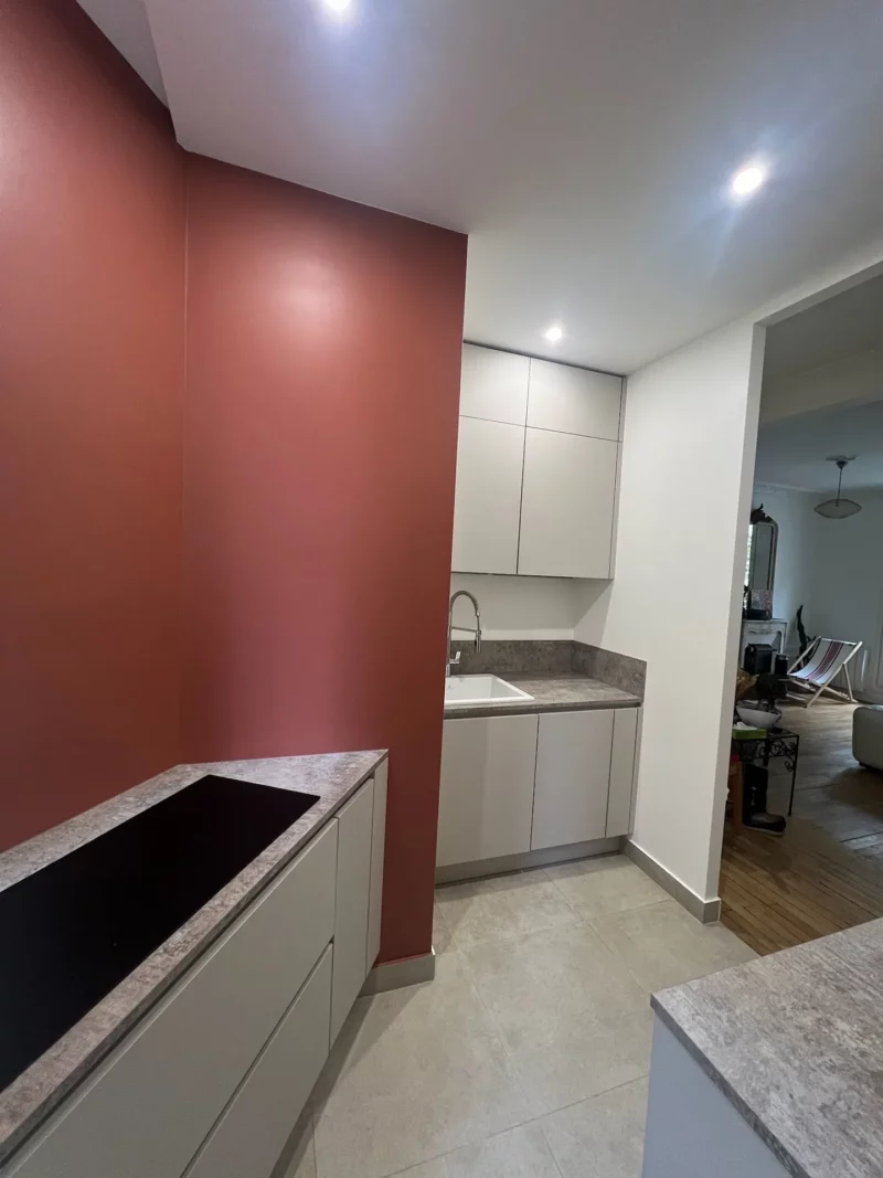 Cuisine après rénovation complète — appartement haussmannien, Paris